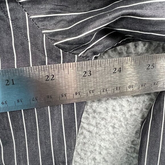 Zara‎ Man Mens Shirt 17 Black Stripe 100% Cotton Button Front Long Sleeve - Picture 7 of 9